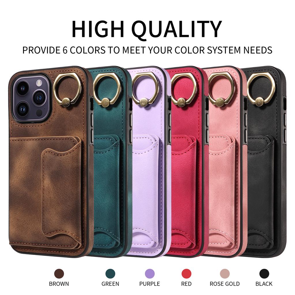 Чехол-держатель для карт с кольцом и слотами для телефона для iPhone 14 серии. Для iPhone 14, iPhone 14 Plus, iPhone 14 Pro, iPhone 14 Pro Max