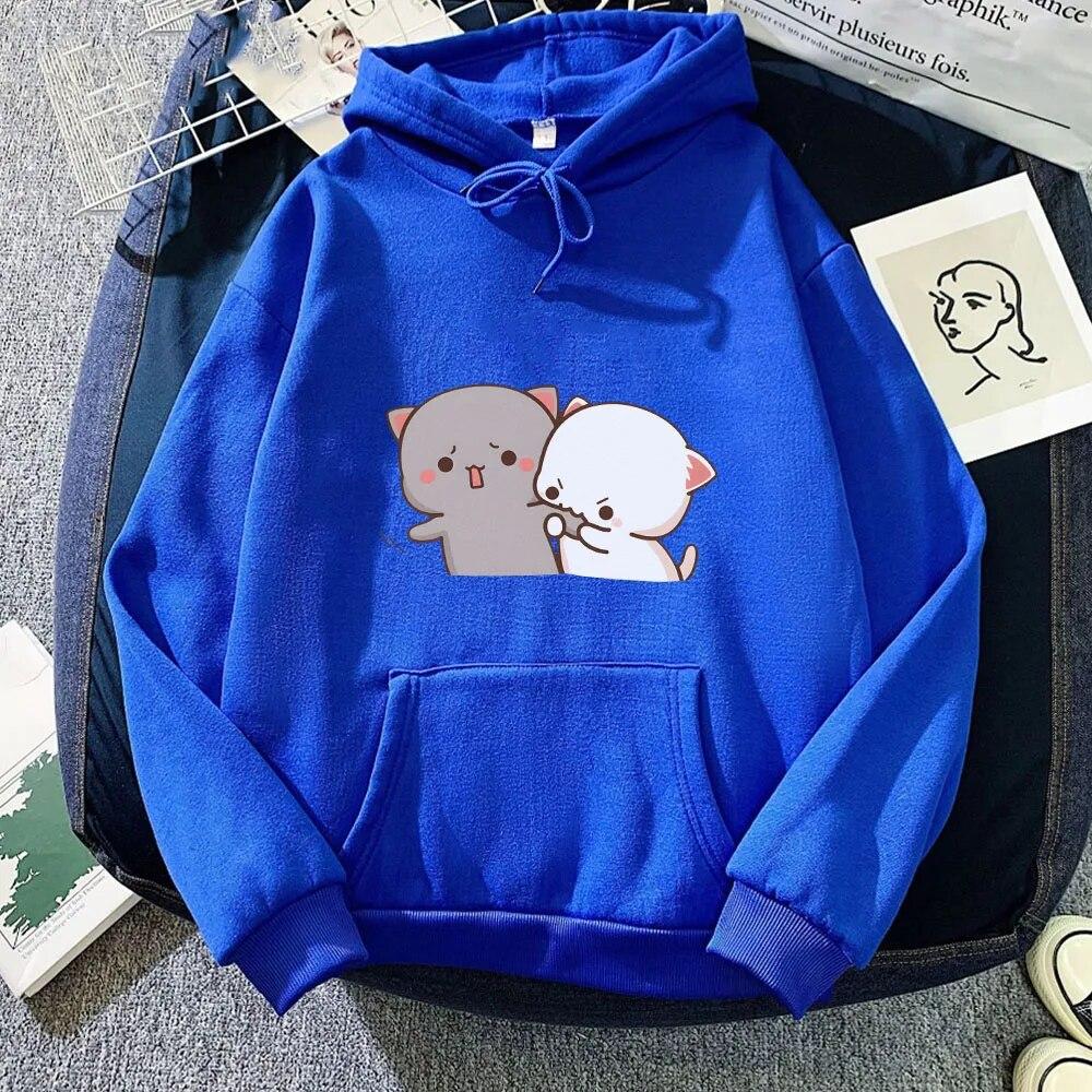 Peach And Goma Cartoon Print Men/Women Cotton Hoodie Casual Oversized Pullover Popular Sweatshirt Fashion Trend Unisex Clothing