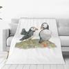 Puffin Flannel Blanket Cute Bird Nature Soft Bedding Throws for Couch Chair Sofa Bed Travelling Cute Bedspread Sofa Bed Cover