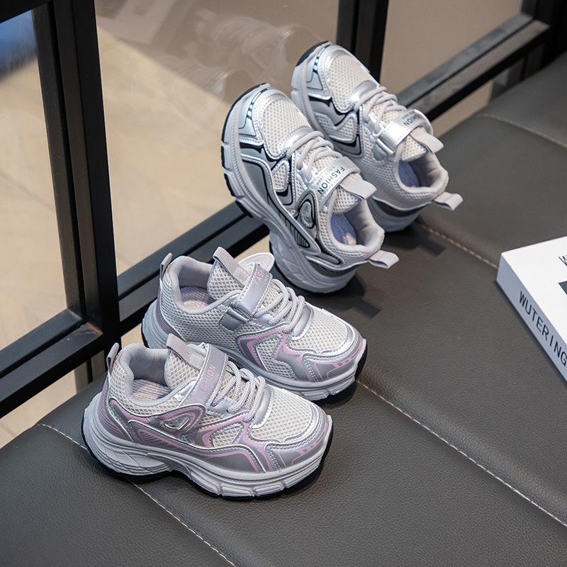 Детская спортивная обувь весна и осень новая обувь для пап для девочек дышащая сетчатая легкая обувь для бега для мальчиков обувь для пап