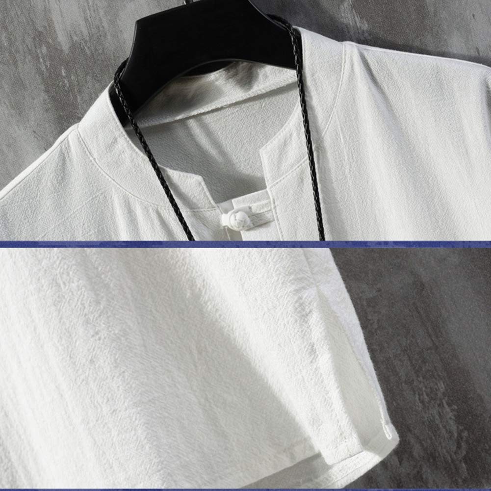 Летняя одежда Рубашка Льняная рубашка Короткий рукав Хлопок Лен Японский стиль Японский узор Вышивка Рукав Рукав Большой размер Повседневный Свободный крой