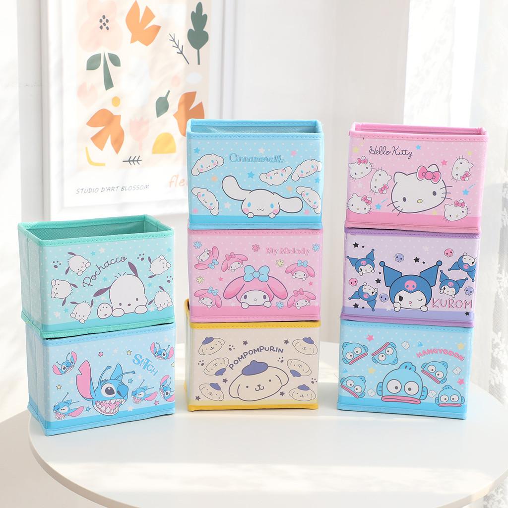 Hello Kitty Kuromi Cinnamoroll My Melody Узор Складной Настольный Органайзер для Хранения Косметики и Офисных Принадлежностей