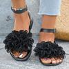 Women's Flat Slippers Women's Summer New Fashion Flower Word Casual Beach Cool Slippers