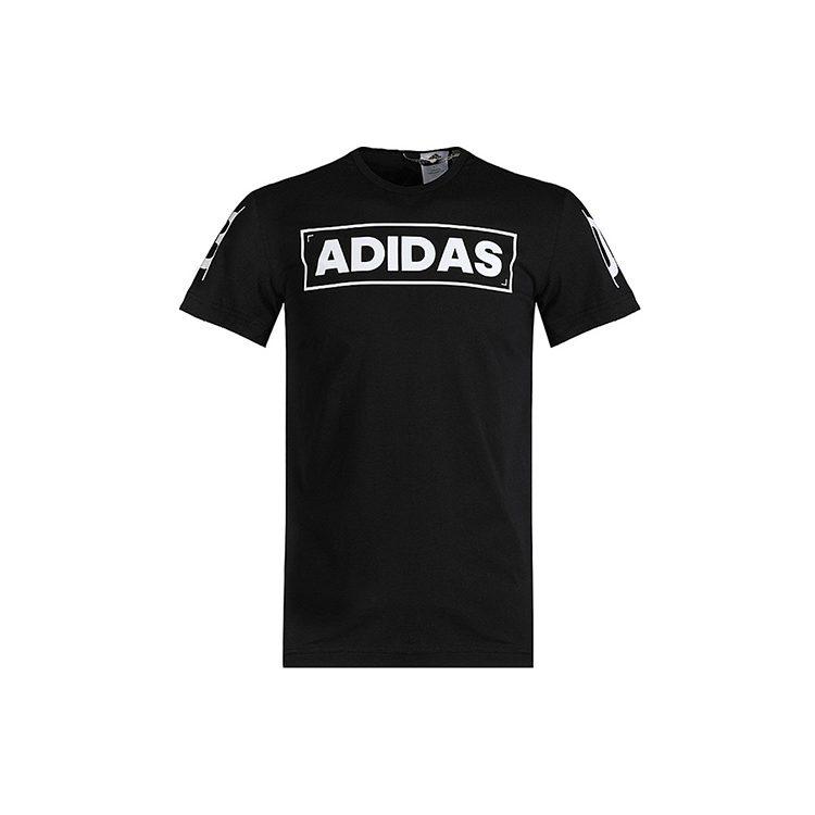 adidas Футболки Мужские Черные С Круглым Вырезом Умеренный Прямой Крой CV4536