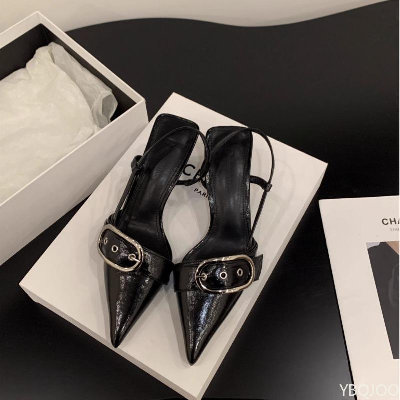 Women's French Baotou Sandals New Spring Summer Style Pointed Luxury High Heels Single Shoes Platform Sandals Zapatos De Mujer