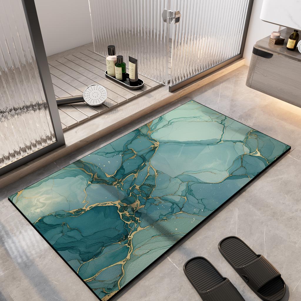 Nordic Bathroom Rug Absorbent Bath Mat Non Slip Floor Mats Quick Dry Bathtub Shower Pad Toilet Carpet Entrance Doormat Washable