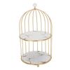 Double Layer Storage Shelf Bird Cage Organizer Display Rack for Bathroom Countertop Dressing Table