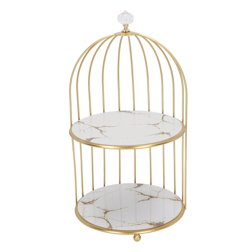 Double Layer Storage Shelf Bird Cage Organizer Display Rack for Bathroom Countertop Dressing Table