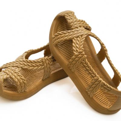 Имитация плетения новые летние ретро нескользящие мягкая подошва полые пляжные туфли пляжные уличные соломенные туфли дышащие имитация ротангового плетения