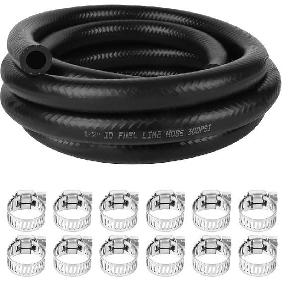 1/4 Inch (6Mm) ID Fuel Line Hose 20FT NBR Rubber Push Lock Hose High Pressure 300PSI For Automotive Fuel Systems Engines…