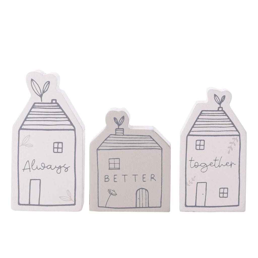 Celebrations Moments Better Together Houses Plaque (Pack of 3)
