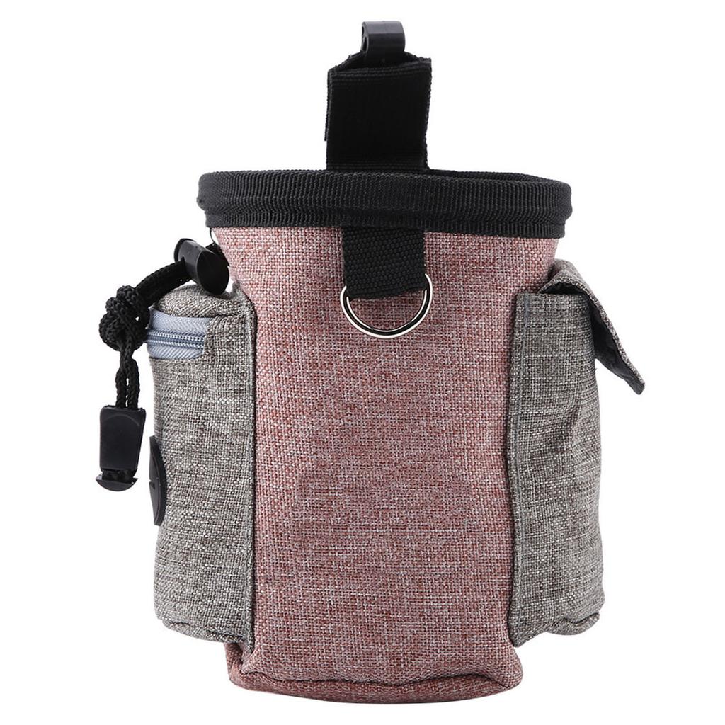 Portable Cotton Linen Pet Dog Detachable Feed Pocket with Adjustable Waistband