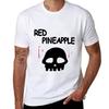 RED PINEAPPLE T-Shirt Oversized Graphic Tee Anime Clothes Tops Plain T Shirts Men