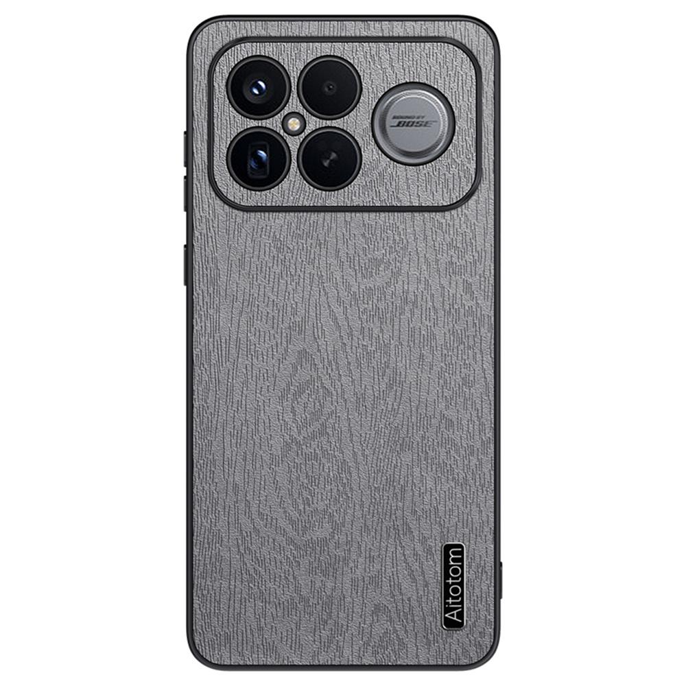 Чехол для Xiaomi Redmi K90 Pro Max 5G/Poco F8 Ultra, Текстура дерева, Покрытие из ПУ кожи, PC TPU, Чехол для телефона
