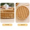 Imitation Rattan Round Snack Storage Basket Weave Fruit Tray