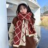 Winter Warm Cute Knitted Scarf Atmosphere Student Couple Versatile Double Sided Wearable