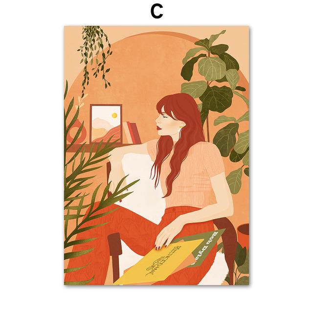 Абстрактная мода в стиле бохо подруга Монстера, настенная живопись на холсте, постеры на скандинавскую тему и принты, настенные панно для декора гостиной