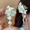 Imitation Pearl Hanfu Hair Accessories Fabric Chinese Style Hair Clip Fairy Flower Hairpin  Women