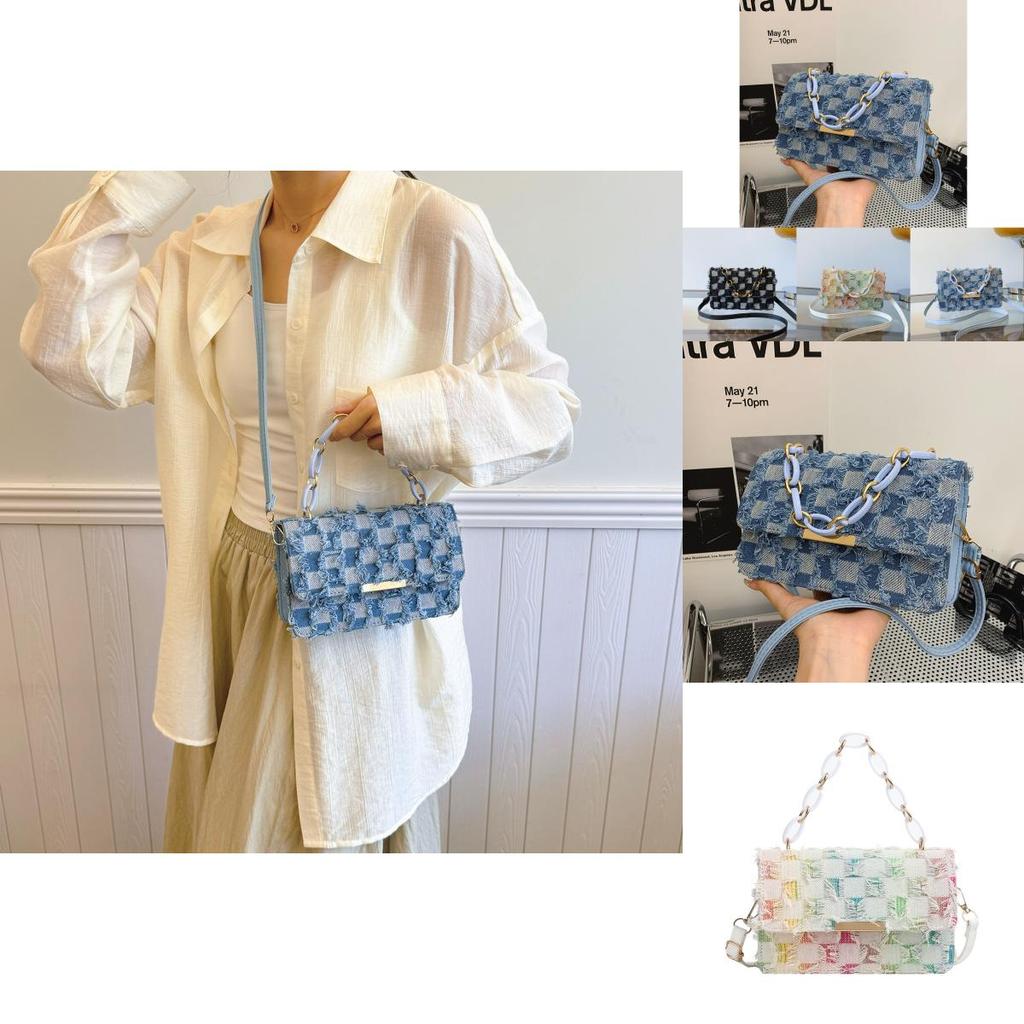 Модная средняя холщовая сумка с уникальной строчкой и кисточками