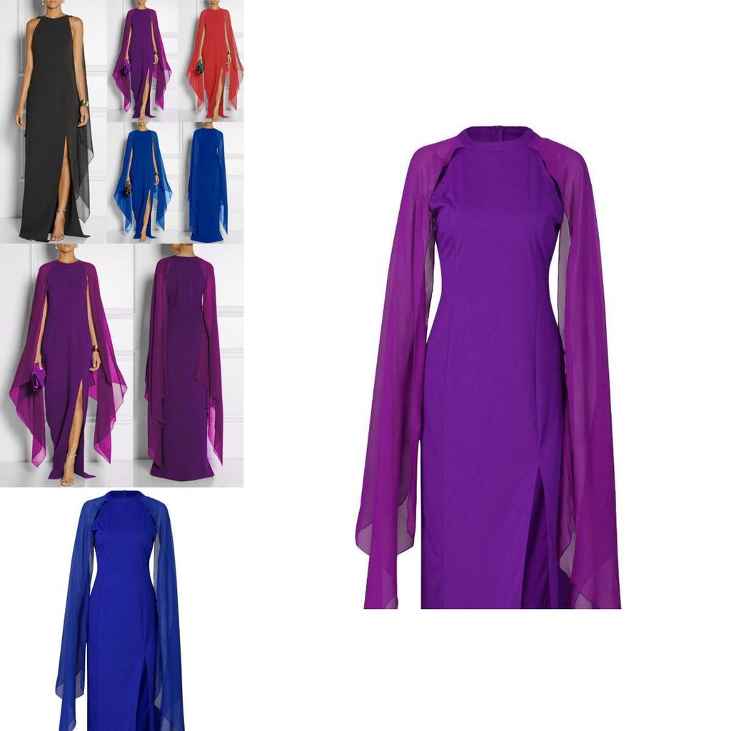 Womens Size Plus Chiffon Mosaic Dress Long Dress Atmosphere Dress Fan Female