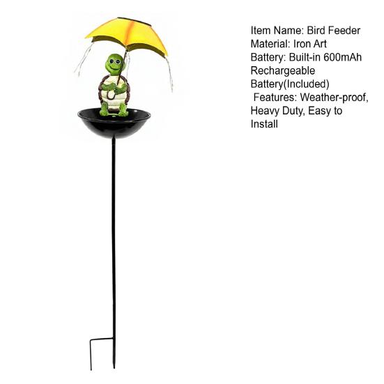 Солнечная кормушка для птиц, колышек, для улицы, сада, патио, двора, держатель-зонт, лягушка, лиса, снеговик, черепаха, поилка-купалка для птиц, станция для полива, устройство для кормления со светом