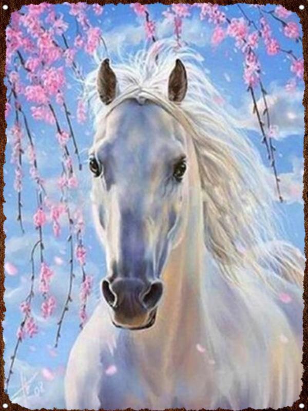 Running Horse Tin Sign Plaque Metal Vintage Wild Animal Shabby Chic Home Decoration Poster Restaurant Plate Iron Paintings sign
