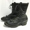 Vintage 70s-80s HATHORN Leather Lace-Up Boots Black Size 11D Whites Line Men's(USED)