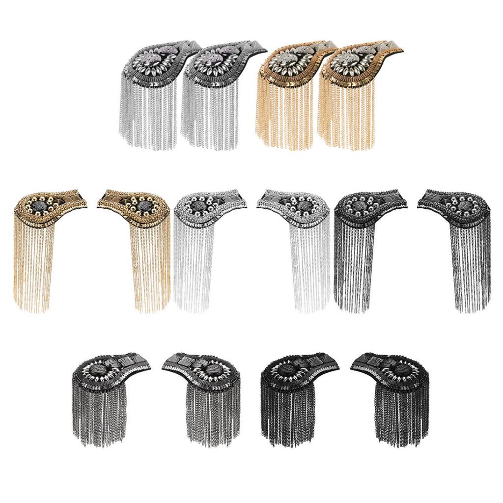 2 шт., погоны на плечо, цепочка с кисточками, эполеты в стиле панк, погоны, значок, аксессуары для униформы