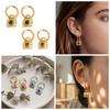 Zircon Inlaid Cross Lock Earrings - Stylish, Versatile Stainless Steel Pendant