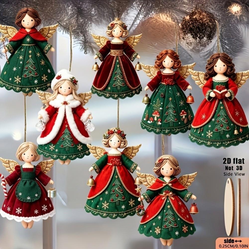 Colorful Design Christmas Tree Decor 2D Flat Xmas Decor Sweet Christmas Hanging  Home Decoration