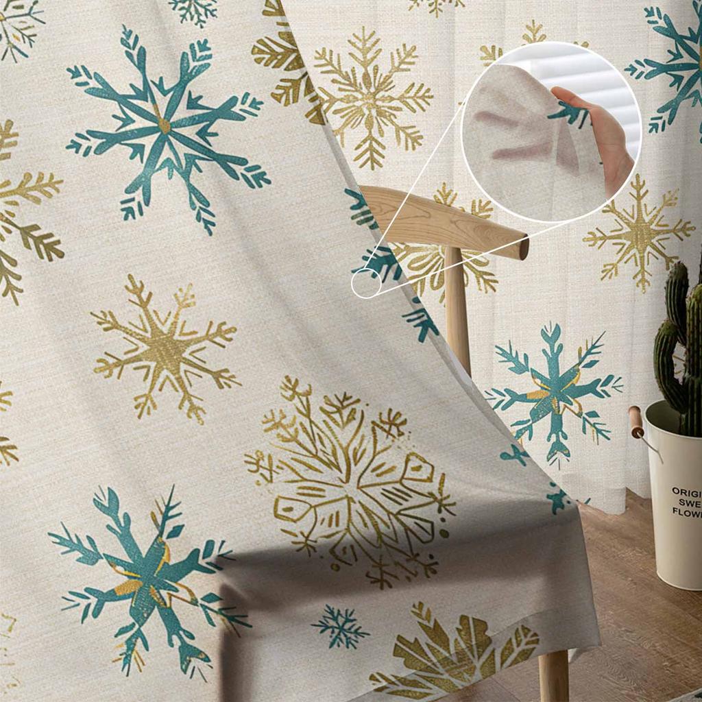 Рождественские буквы Снежинки Шторы для гостиной Спальня Домашнее украшение Окно Вуаль Тюль Шторы Шторы