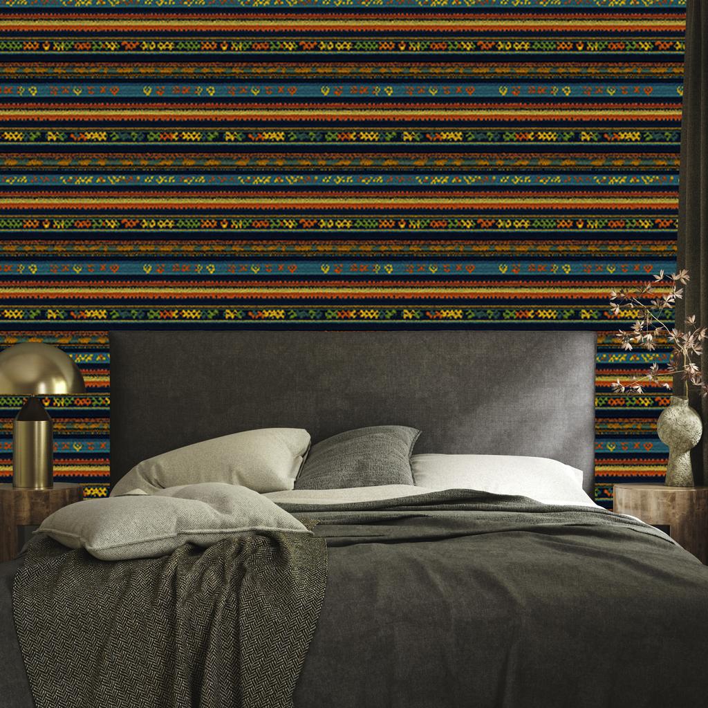 Colorful Rust and Ochre Knit Wallpaper for Living Room and Bedroom 50x1000