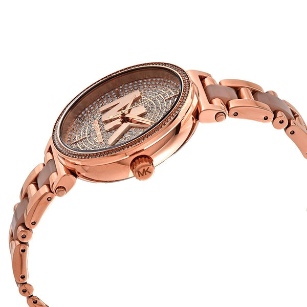 Michael Kors Женские часы Sofie Crystal Rose Gold-Tone из нержавеющей стали MK4336