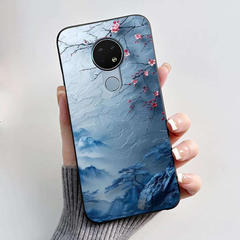 Милый Чехол Для Nokia 6.2 / Nokia 7.2 Fundas Capa Печатный Корпус Защитная Крышка Мягкий Силикон Мультяшный Черный Корпус Coque