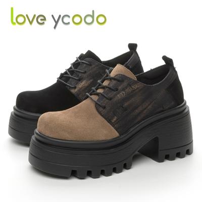Женская модная повседневная кожаная обувь на очень толстой подошве, непромокаемая настольная обувь, простая удобная модная повседневная обувь для девочек на весну, лето и осень