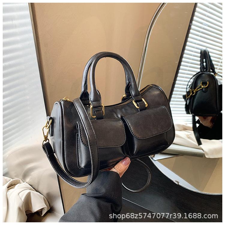 Трендовая взрывная корейская ретро сумка-боулинг высокого класса, модная дорожная сумка в зарубежном стиле через плечо, сумка-подушка для женщин