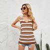 Women's Fashion Striped Knit Shirt Temperament Sexy Color Blocking Small Undershirt Female Vest