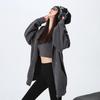 Autumn 2024 Women's Korean-Style Loose Drop Shoulder Hooded Cardigan Sweatshirt