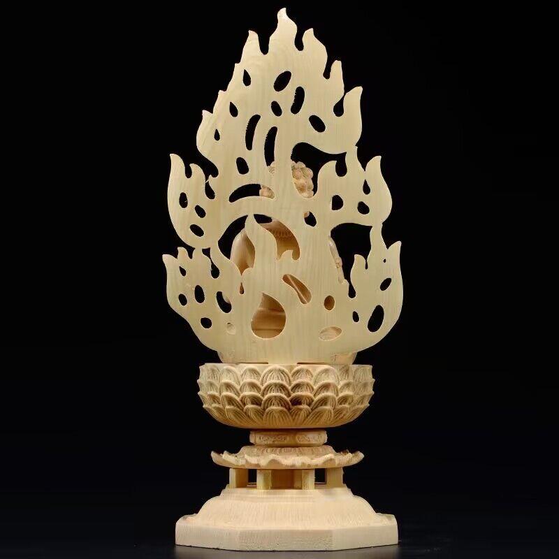 Solid Wood Carving Patron Saint Does Not Move Ming Wang Statue Chinese Buddhism Figures Home Living Room Office Feng Shui Statue