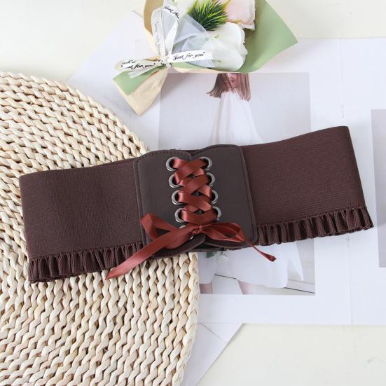 Корсетный пояс для женщин, завязывающийся на шнуровке, широкий эластичный пояс Waspie для платьев, аксессуар для костюма пирата на Хэллоуин