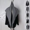 Women Knitted Shawl Wrap Scarf Striped Design Soft Imitation Wool Cashmere Cape Cardigan Shawl Coat Blanket