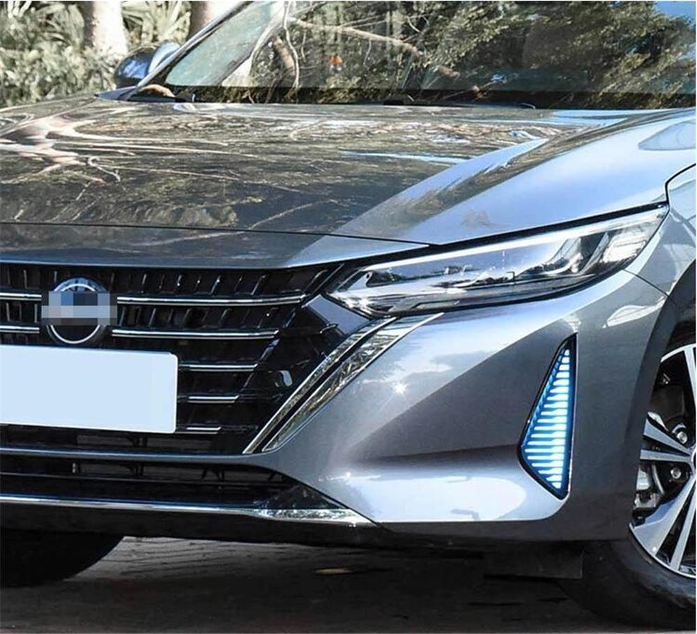 Pair For Nissan Sentra 23-24 LED Daytime Running Light Fog Lamp With Turn Signal