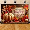 2D Party Backdrop Banner - Thanksgiving Harvest Theme, Washable Polyester Photo Background for Party & Home Decor (8x6 Ft)
