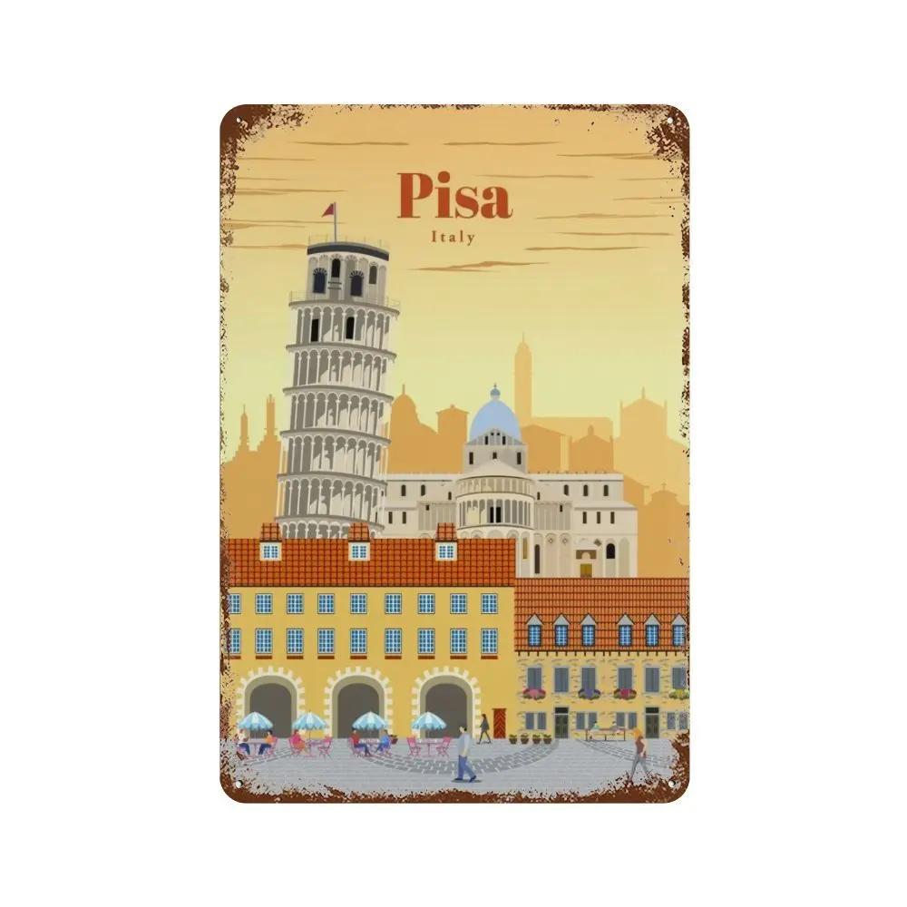 Амстердам Лондон Исландия Бали Путешествия Плакат Металлическая Жестяная Вывеска Табличка Ретро Таблички Для Клуба Человек Пещера Бар Отель Домашний Кафе Настенный Декор