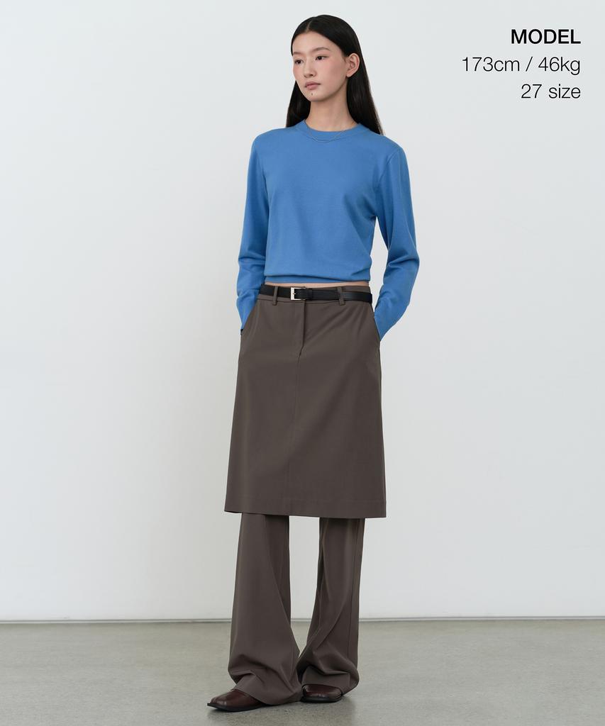 MUSINSA STANDARD WOMAN Women'S Skirt Layered Slacks [Khaki Brown]
