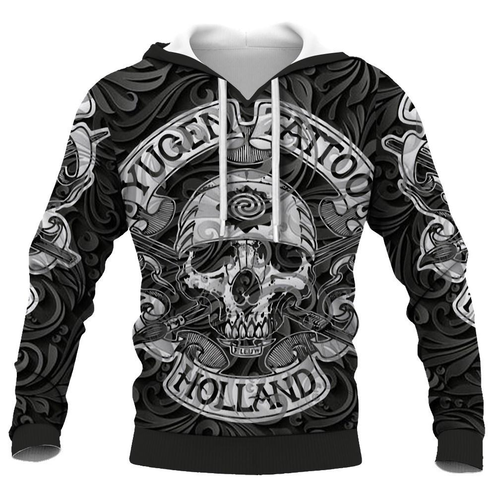 2023 New Fashion Autumn Men's Skull Hoodies 3D Printed Men Streetwear Pullover Tops Long Sleeve Sweatshirts Fashion Sweatshirt