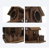 Bird House for Outside Wooden Birdhouse with Perch Platform Four-Hole Rustic Bird House Fits Bluebirds Canaries Cardinals for Garden Backyard