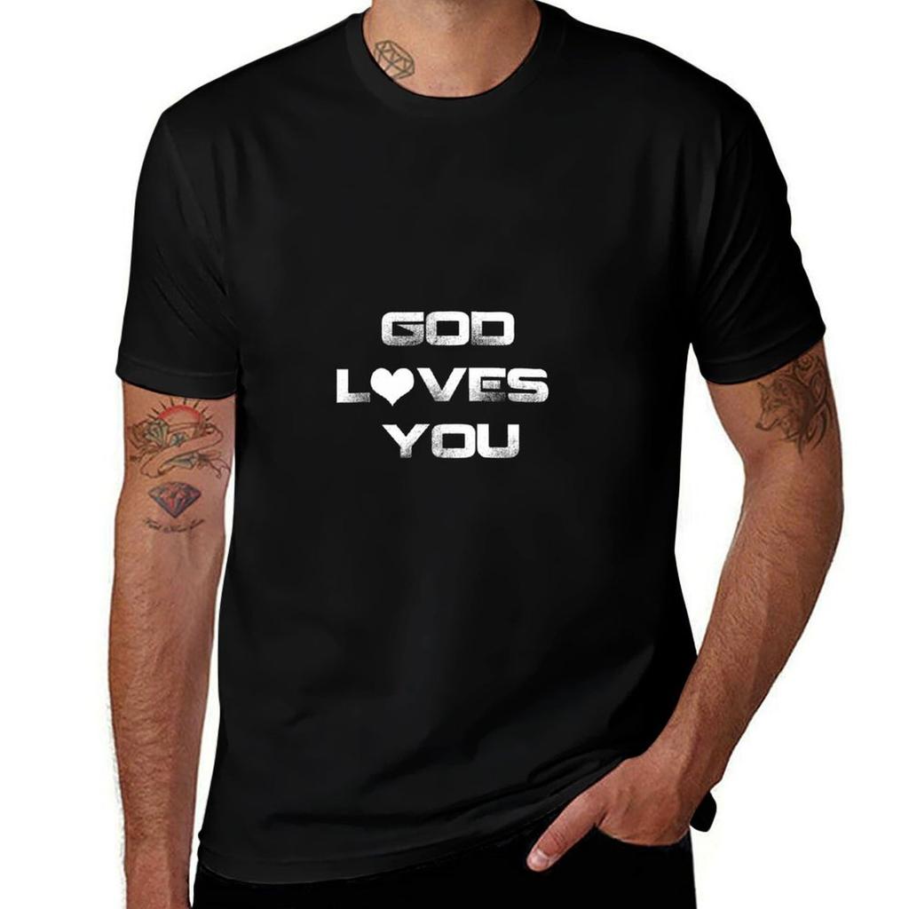 God loves you TShirt Plus Size Basic Cotton TShirt