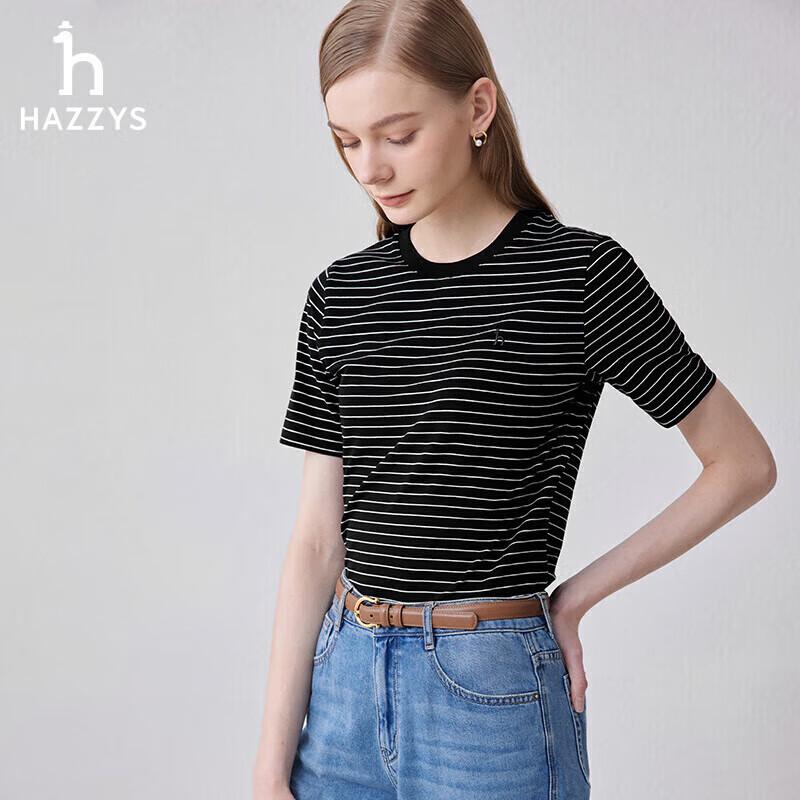HAZZYS Women's Striped Round Neck T-shirt
