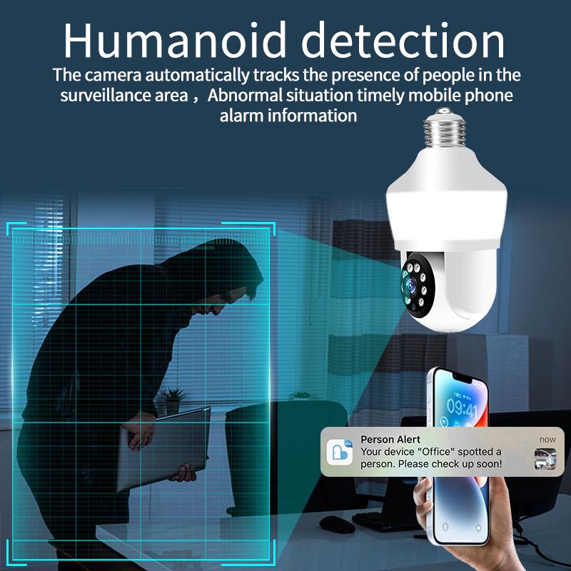 Smart Surveillance Bulb Camera with HD Night Vision and Full-Color Mobile Monitoring